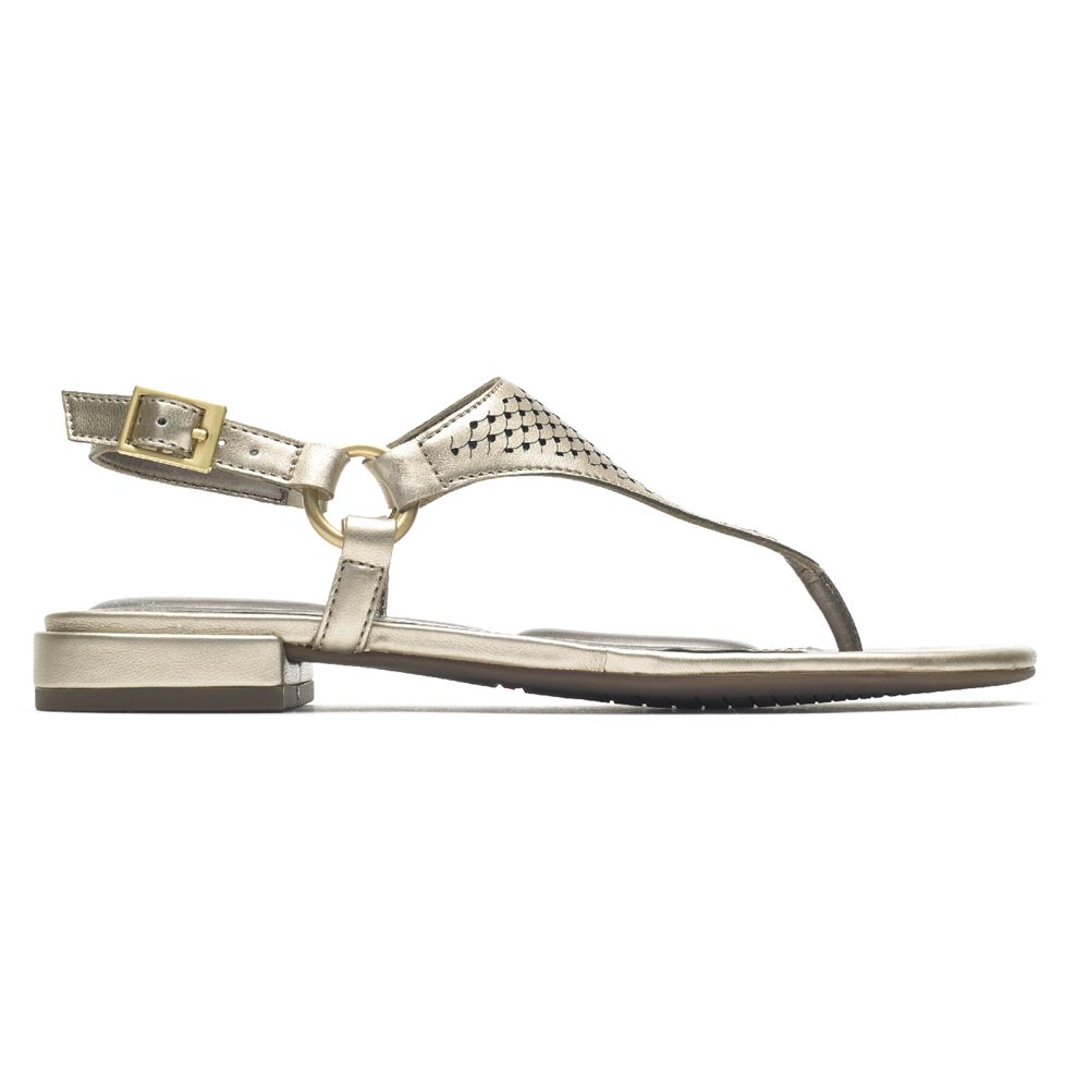 Rockport Canada Total Motion Zosia Thong - Womens Sandals Gold (UDN706854)